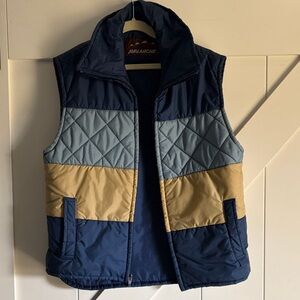 Vintage Avalanche Navy, Light Blue & Tan Quilted Vest